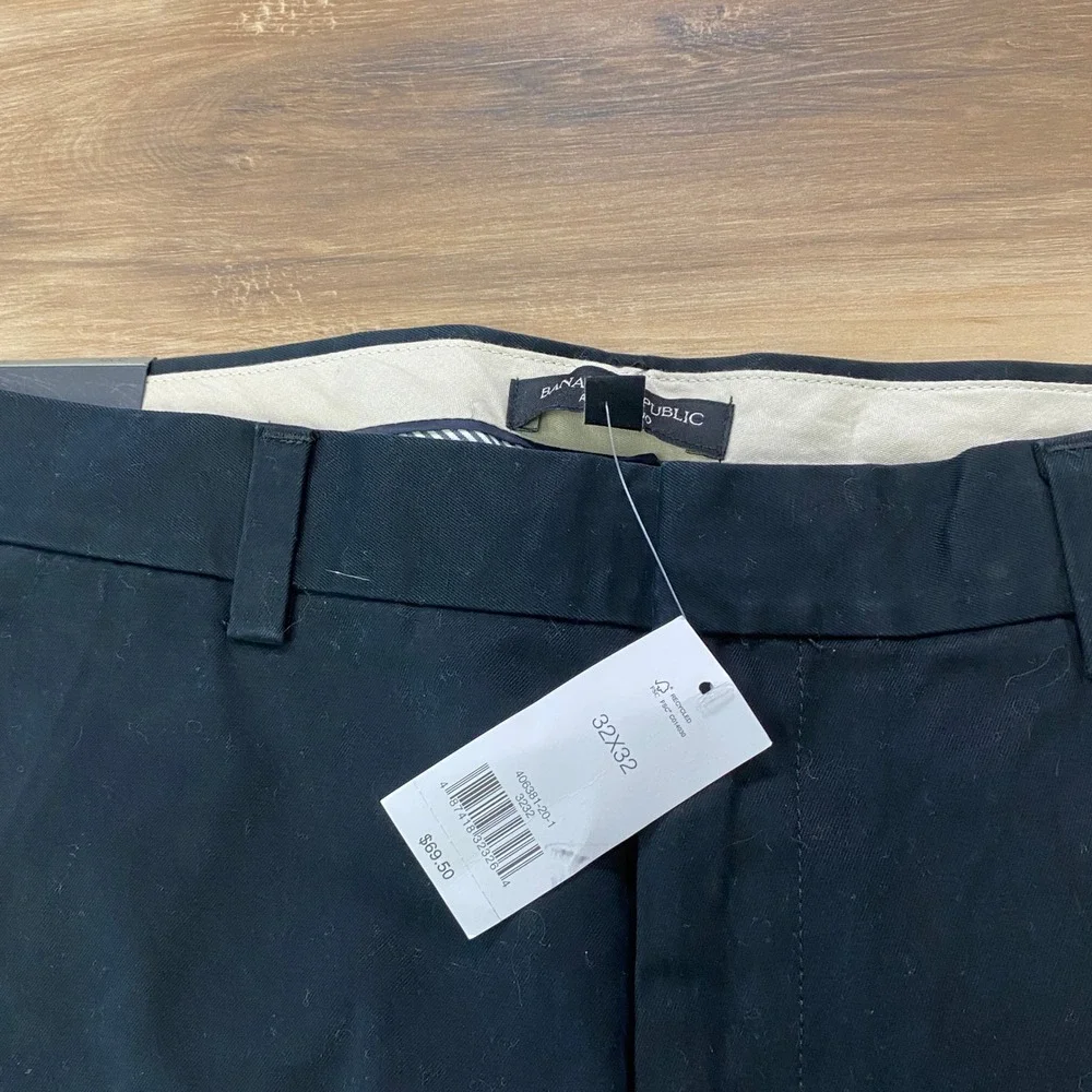 Banana Republic Aiden Chino 32x32 Slim Fit Cotton Pants Black